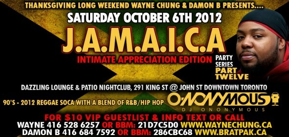 [event] J.A.M.A.I.C.A. pt. 12 @ Dazzling | Thanksgiving Saturday Oct. 6, 2012